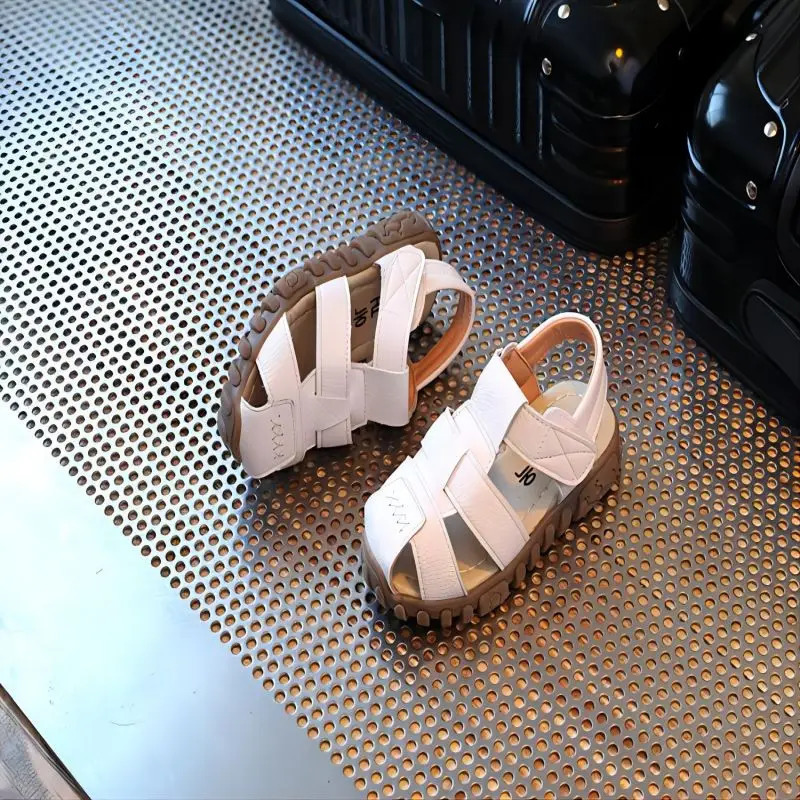 Boys Leather Sandals 100% Soft In Summer The And Girls Children Beach Shoes Kids Sport Princess S 250725