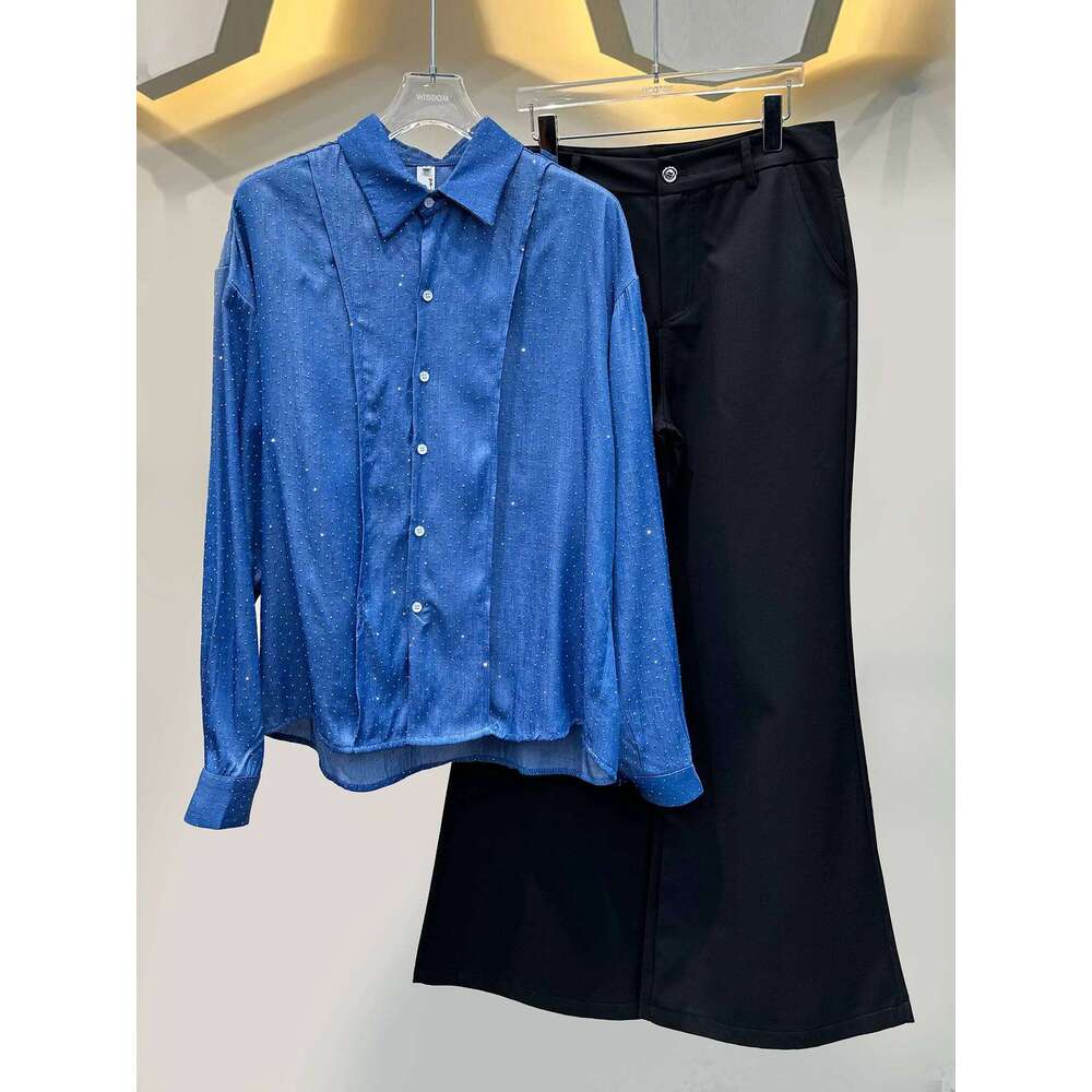 Solid Color Long-Sleeve Shirts Men's High-End Babysbreath Hot Dia Design Tops Fashion Personality Loose Handsome Shirt