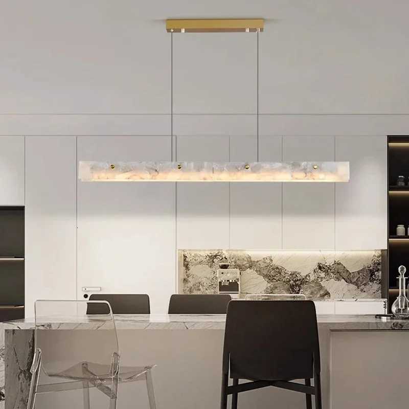 Modern Luxury Style Marble LED Chandelier For Dining Room Kitchen Bedroom Gold Decoration Pendant Lamp Design Suspension Light XJ250725