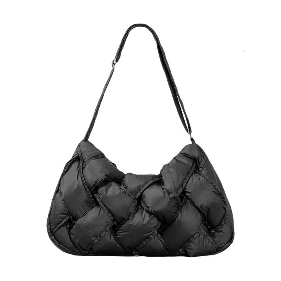 New Large Capacity Lightweight Nylon Stuffed Women Crossbody Simple Weave Space Cotton Tote Bag Motorcycle