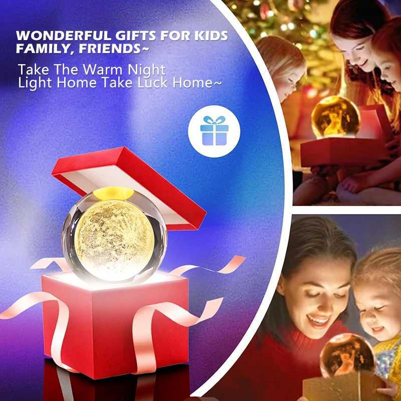 Crystal Ball Night Light LED Galaxy Children Night Lamp For Bedroom Ambient Light Creative Gift Night Light USB LED Light XJ250725