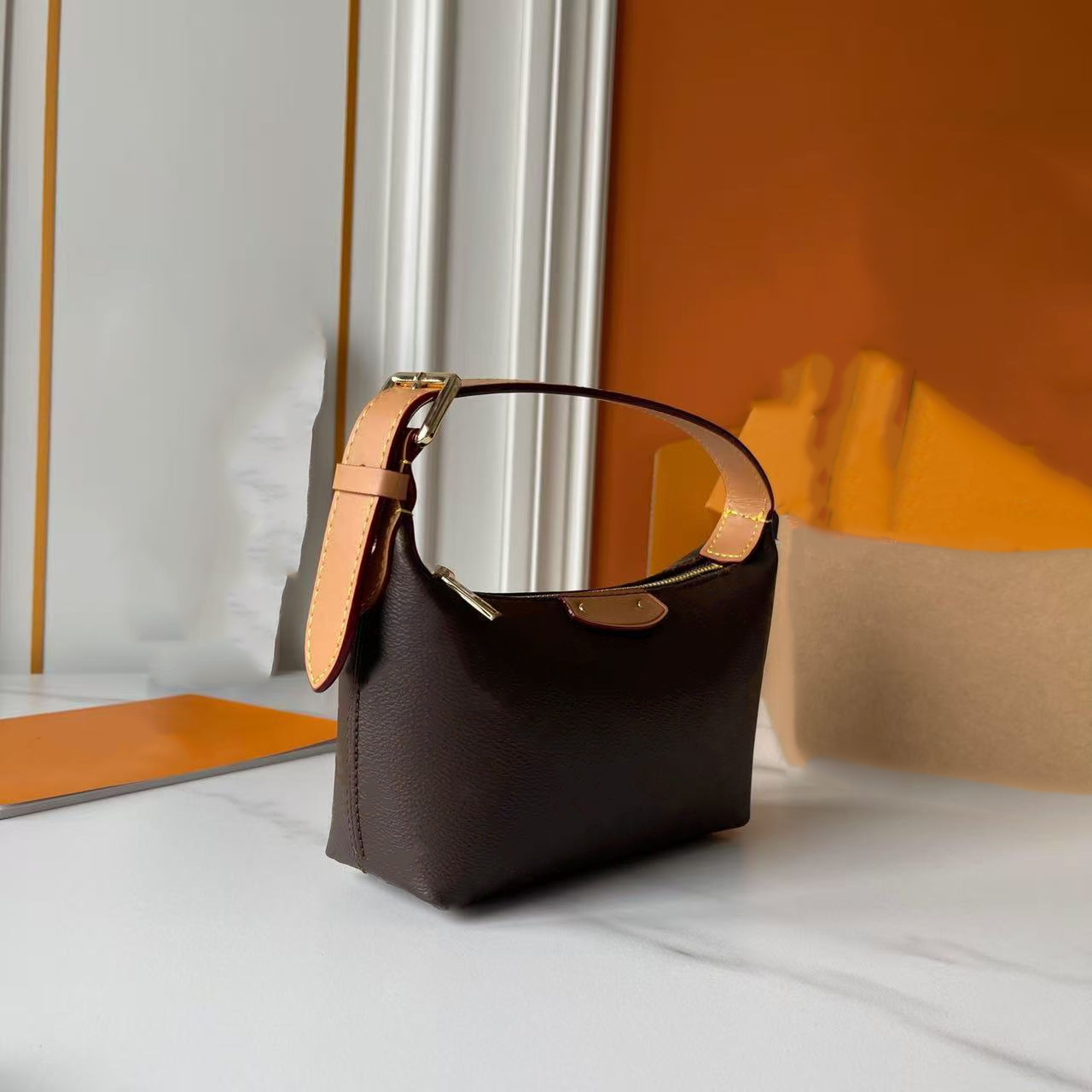 2025 aaaaa luxury designer handbag canvas leather decoration one-shoulder makeup bag and cross-body bag series