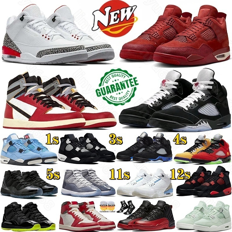 Designer shoes New 5s 3s 4s 11s 12s low 1 men women basketball shoes Black Cat Military Red Thunder White Oreo Cool Grey Game Sneakers Blue University outdoors sneakers