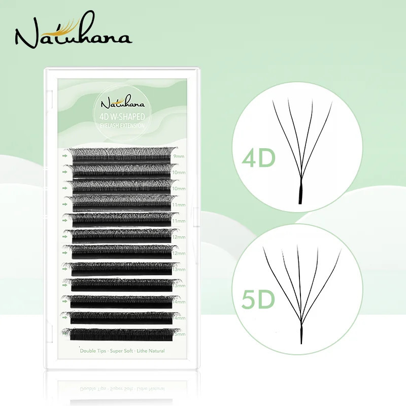 NATUHANA WShaped 4D 5D Volume Eyelash s Premade Fans W Shape Lashes Natural Soft False Eyelashes for Makeup 250714