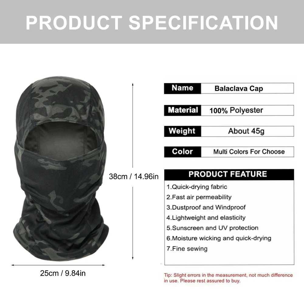 Breathable Camouflage Balaclava Cap Men Cycling Full Face Mask Outdoor Hunting Mask Multifunctional Magic Scarf Neck Z250725