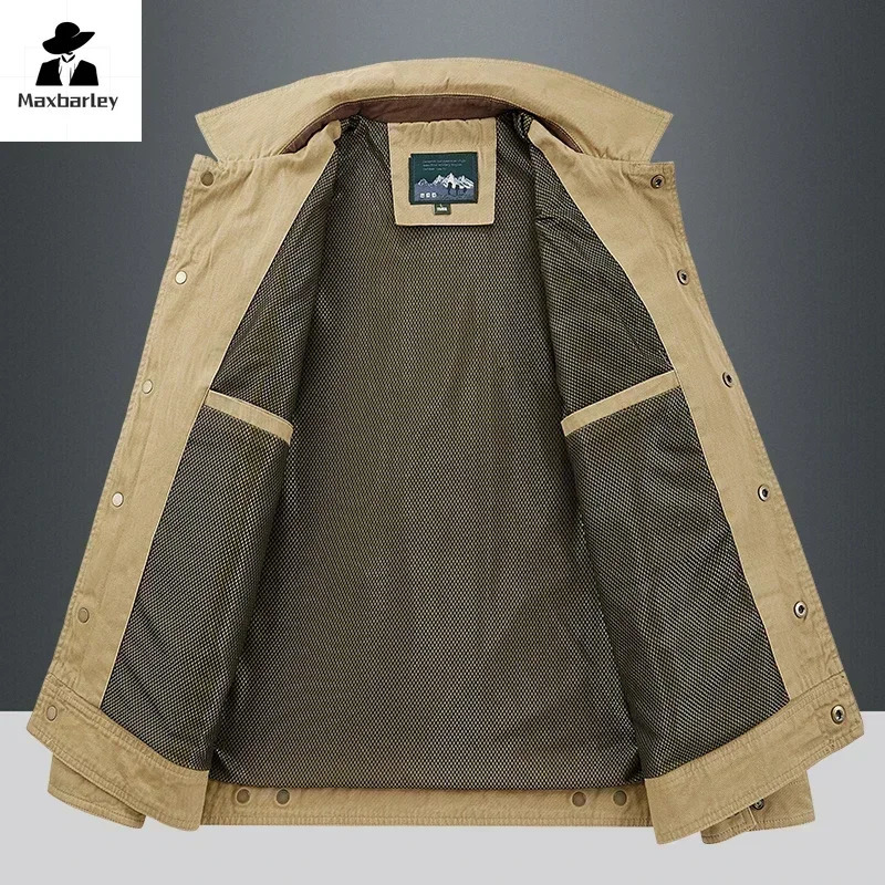 Cargo Jackets 2024 Autumn Men Casual Windbreaker Fashion Jacket Coat Male Baseball Camping Outerwear Man Clothes 250717