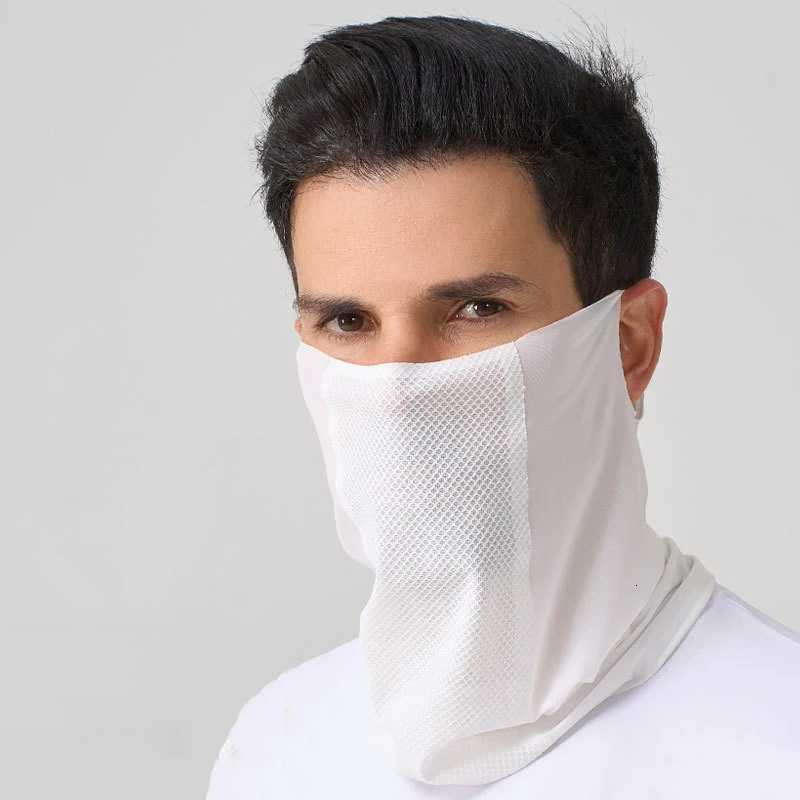1 seamless ultra-thin sunscreen face mask for men and women summer silk neck cover breathable sun shading windproof outd Z250725