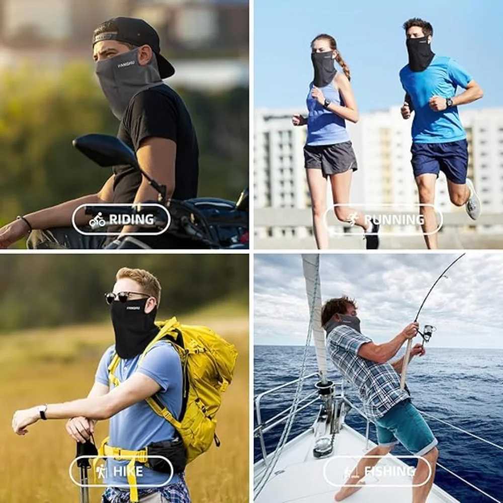 Anti-UV Cycling Mask Breathable Silk Face Scarf Neck Cover Outdoor Sport Sunscreen Balaclava Hanging Ear Elastic Face Cover Z250725