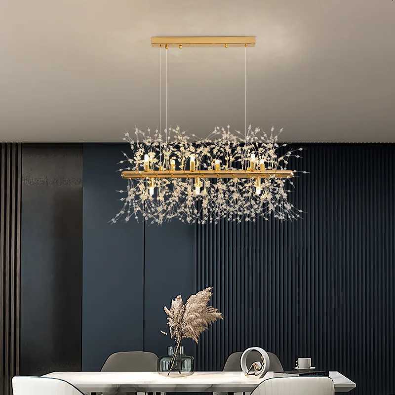 XCLuuHY Fireworks Chandelier Modern Crystal Stainless Steel Dandelion LED Ceiling Light Gold Chrome for Kitchen Dining BedroomXJ250725
