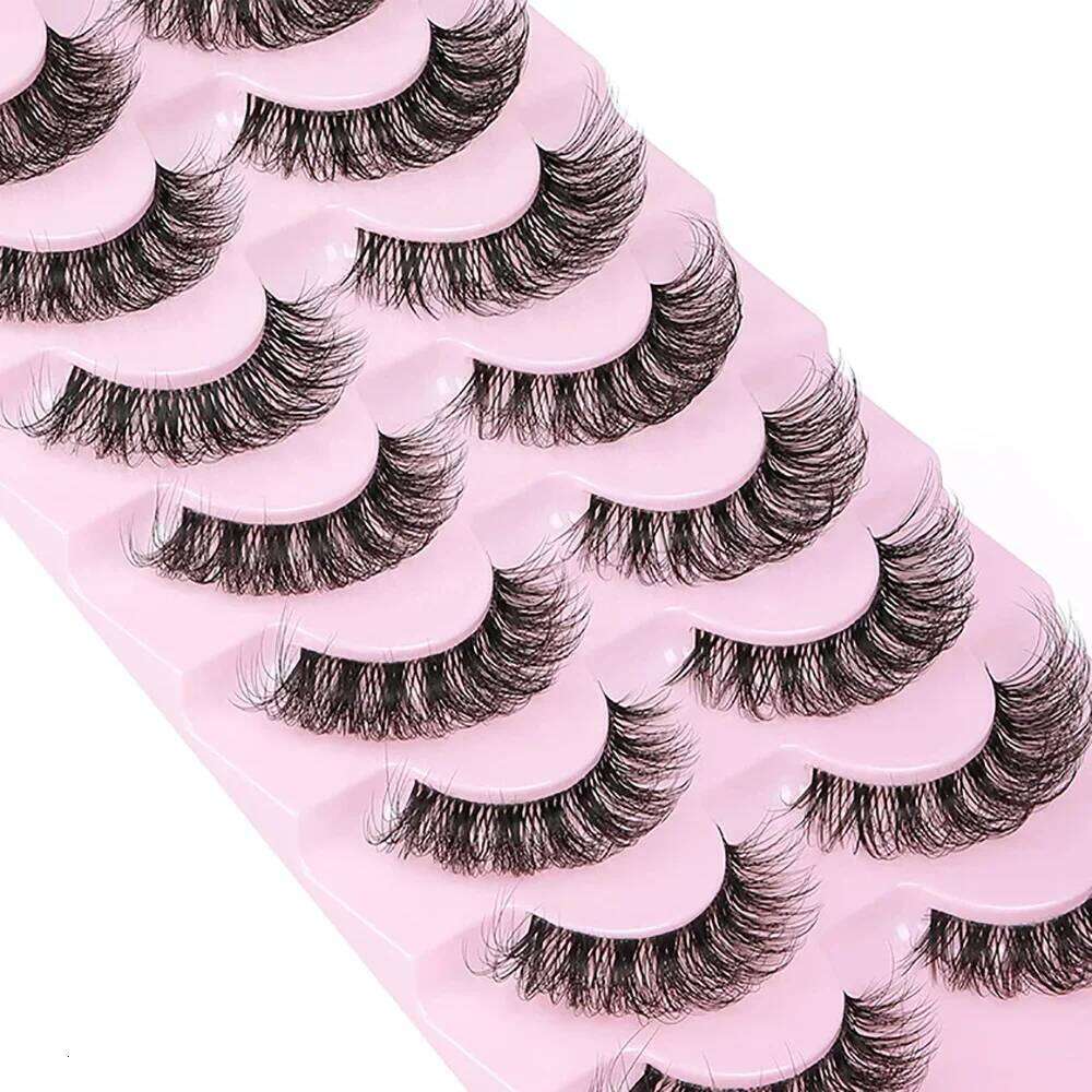 10 Pairs False 6D Super Fluffy Wispy Faux Mink Eyelashes Cat Eye Effect Dramatic Lashes Eyelash Extension Makeup X250725