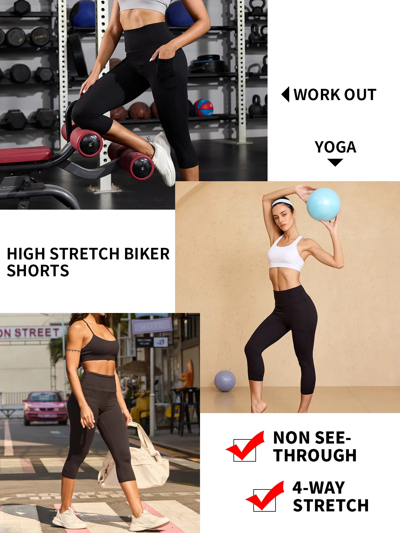 High Waisted pants For Women With Pockets Tummy Control No See Through Workout Running Yoga Athletic Push Up Gym Leggings 250725
