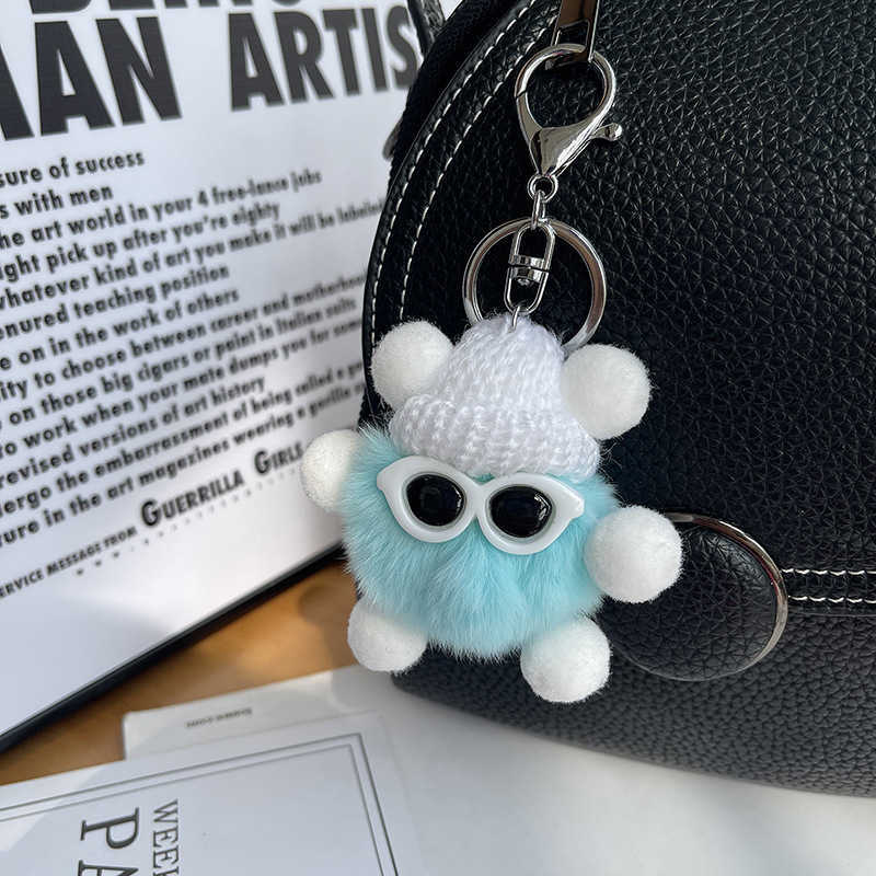 Imitation Plush Coal Ball Pendant Hot Recommendation Car Key Bag Cartoon Plush Doll Pendant Trendy Cool Keychain 250715