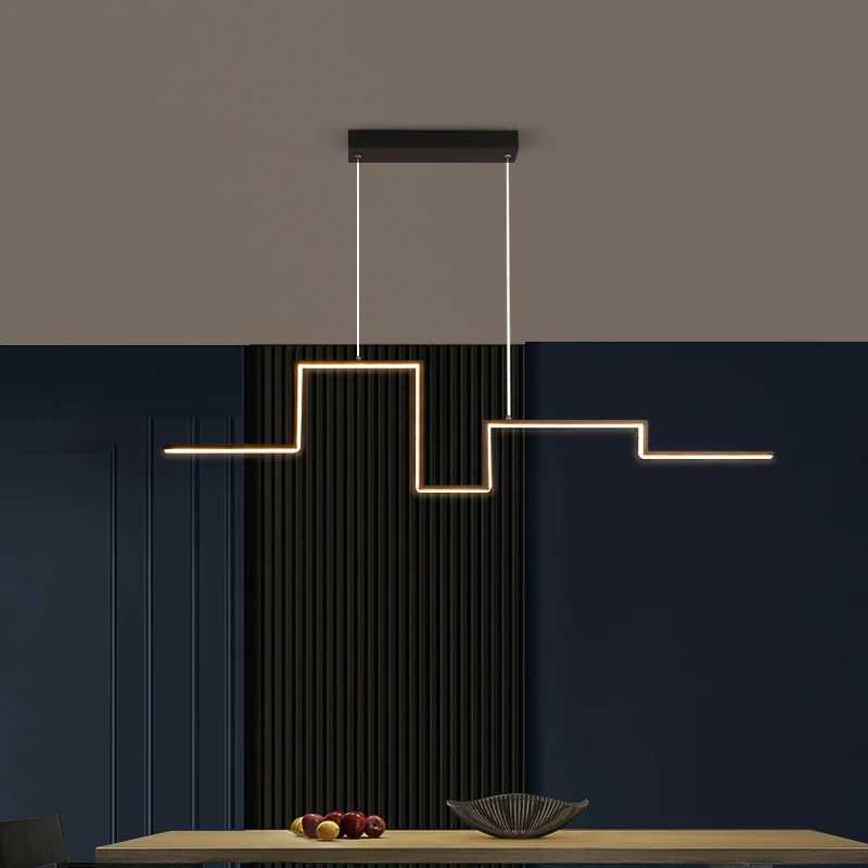 Nordic Geometry Chandeliers Minimalist Black Lighting Living Dining Room Decor Hanging Lamp Restaurant Kitchen Island Bar FixtureXJ250725