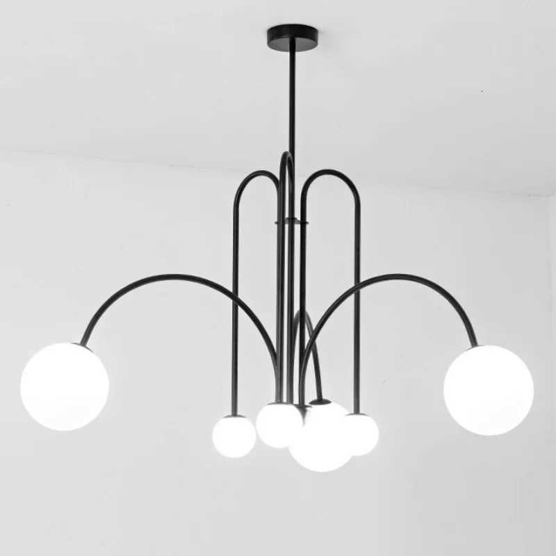 Geometric Modern LED Ceiling Chandeliers Danish Design Simple Glass Ball Hanging Lamps for Living Dining Room Home Decor XJ250725