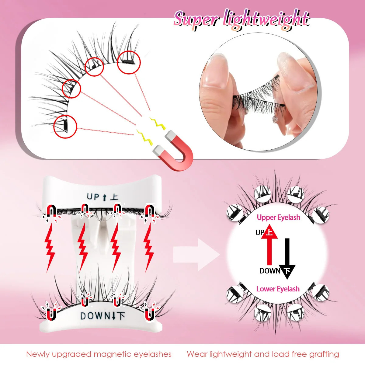 Magnetic Eyelashes 12 Pairs Handmade 3D Mink Lashes Reusable False Set Natural Long Eyelash Makeup Tweezers Tool 250714
