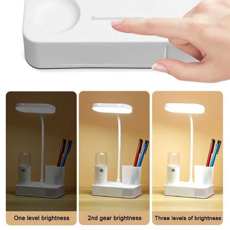 Rechargeable Table Lamp for Study Desk Lamp Reading Light Led Table Light with Fan Led Clock Display Reading Lamp XJ250725