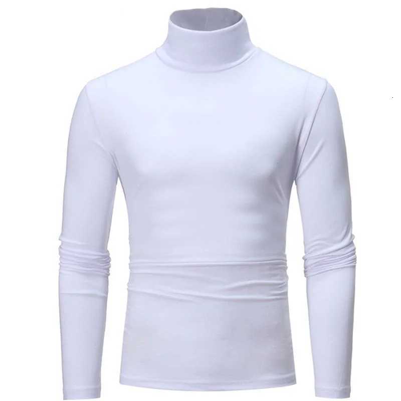 New Fashion Base Tee Shirt Men Slim Fit Polyester High Neck Pullover Turtleneck Sweater Tops Shirt For Male Spring Autumn TShirt Z250725