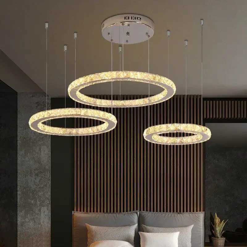 Crystal Chandelier Light Living Room Remote Control Bedroom Pendant Lamps Dining Table K9 Chrome Lustre Ceiling Lamps LuminairesXJ250725