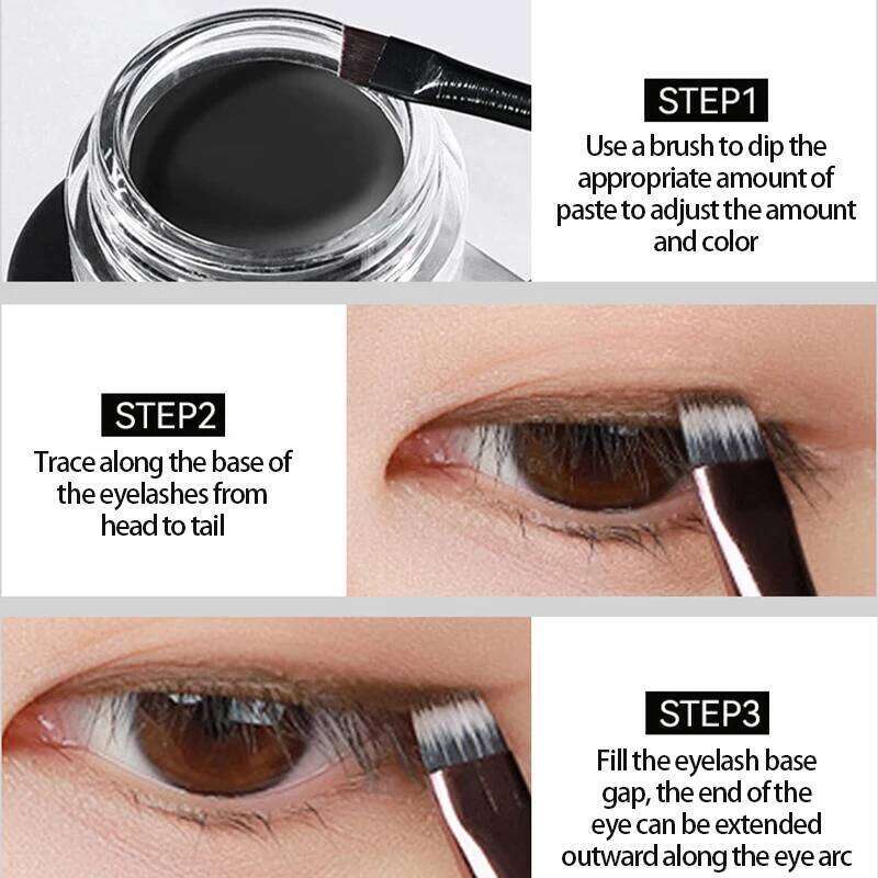 Black Brown Cream Waterproof Beauty Cosmetics Long Lasting Eyeliner Gel Eyeshadow Makeup Tools with Brush Set Eye Liner X250726