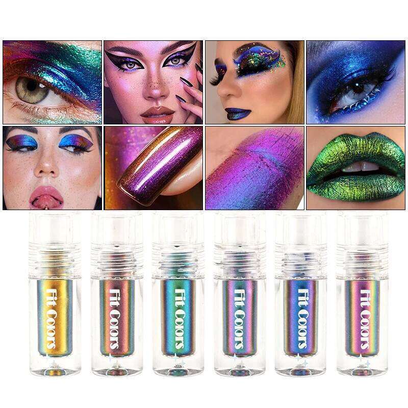 Chameleon Eyeshadow Light to Highlight film forming Shadow Lipstick Liquid Eye Glitter Pallete