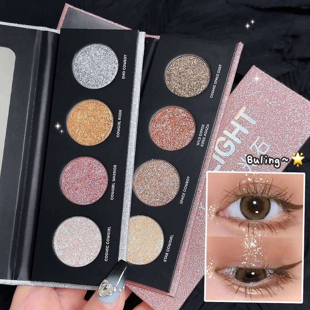Dia Four Color Highlighter Palette Glitter Shimmer Eye Shadow Sier Moonlight Brightening Lying Silkworm Face Body Makeup