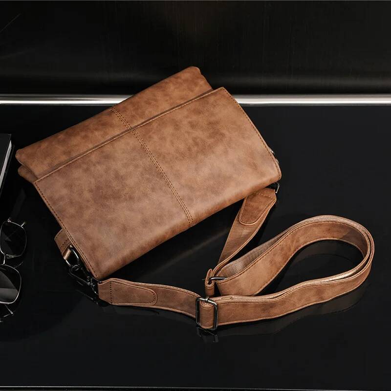 Pu Men Bag Messenger Casual Men's Travel Bag Clutch Crossbody Bags Male Shoulder PU Leather Handbag NEW 2024 Sac