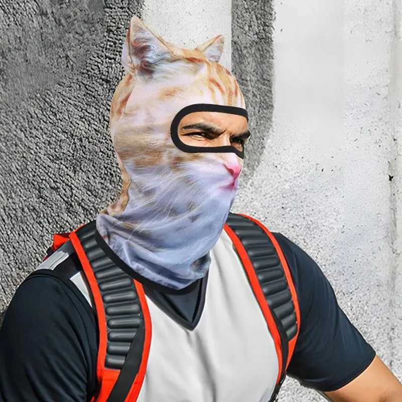 Cat BalaclavaMotorcycle Cute Full Face Hood Mask Skiing Snowboard Hat Helmet Liner With Ears For Music Festivals Outdoor Events Z250725