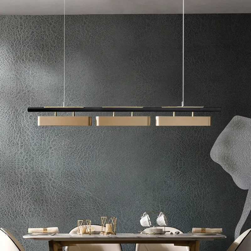 Modern Minimalist Strip LED Pendant Lights Long for Table Living Dining Room Coffee Desks Kitchen Chandelier Home Decor Fixture XJ250725