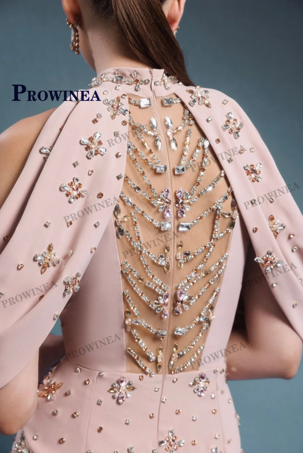 PROWINEA Exquisite Halter Celebrity Dress for Women High Slit Backless Off the Shoulder Mermaid Beadings Party Gown Customized 250725