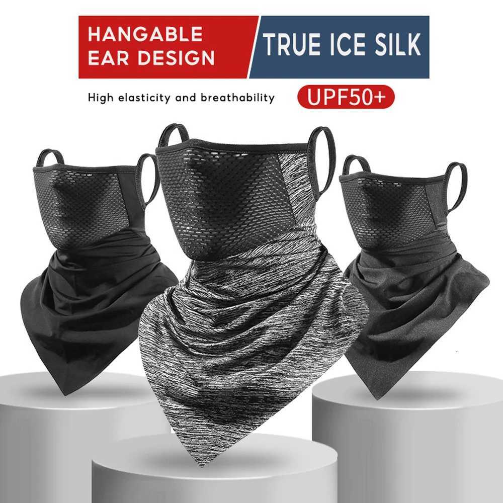 Cycling Silk Anti-UV Mask Breathable Balaclava Bicycle Head Cover Men And Womens Ear Hanging Triangular Scarf Bike Accessor Z250725
