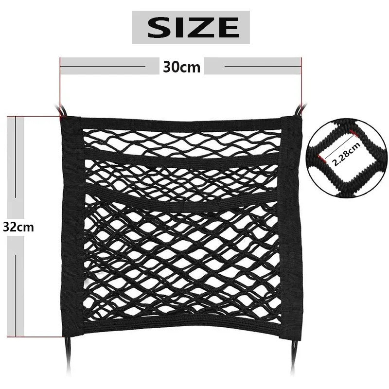 Dog Car Net Barrier Pet Travel Safety Barrier Car Rear Seat Fence Anti-collision for Child and Pets with Storage Bag 250715