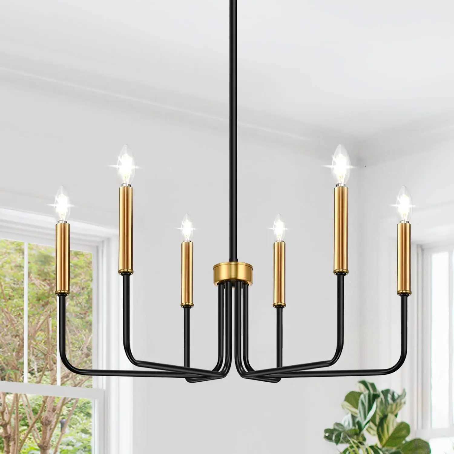 Loft Chandelier Light 6 Heads AC110-260V Modern Candle Ceiling Chandeliers Lamp Household Vintage Iron Hanging Lamps E14 Fixture XJ250725
