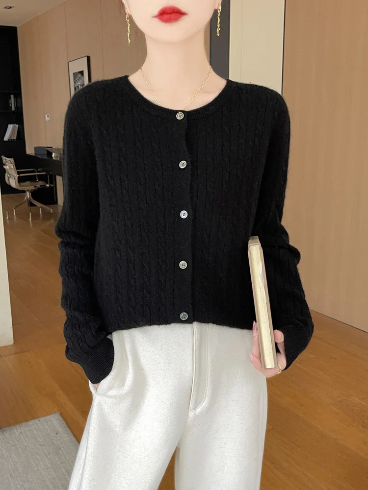 Early Autumn Boutique Knit Cardigan Round Neck Thin Casual Fashion Loose Comfortable Long Sleeve Cardigan For Women-ZD3001 250725