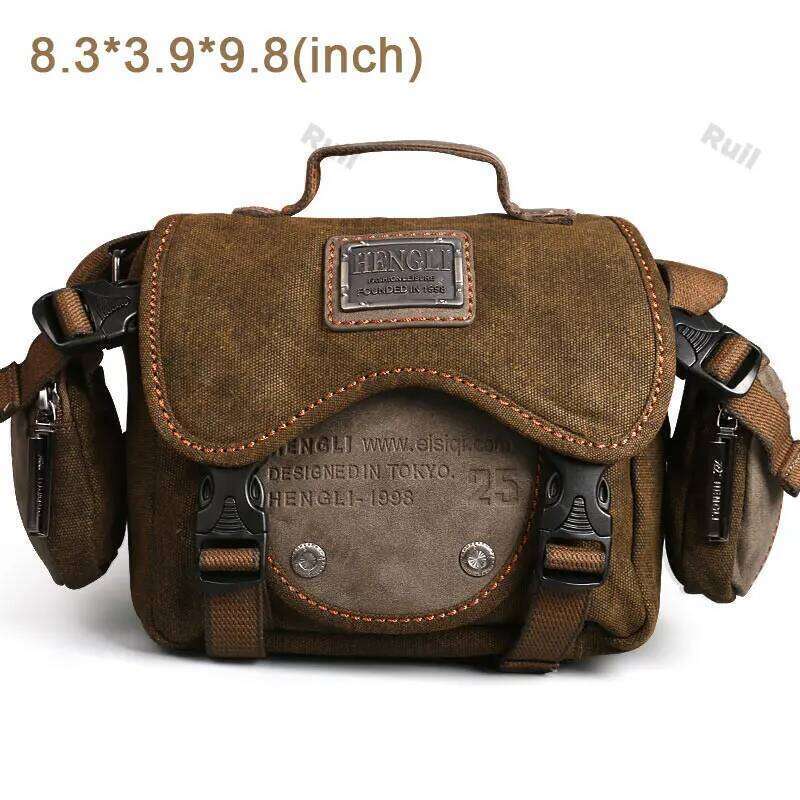 Retro Luxury Bag Men Shoulder Camera Leisure Resistant Canvas Cross Messenger Bag Outdoor Wear Resistance Casual Crossbody Bags OLOEY
