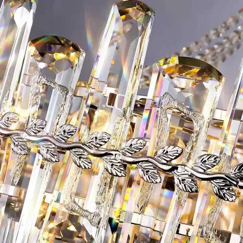 Luxury Modern LED E14 Ceiling Chandeliers Decorative Clear Crystal Hanging Lamps for Villa Living Dining Room Lighting FixturesXJ250725