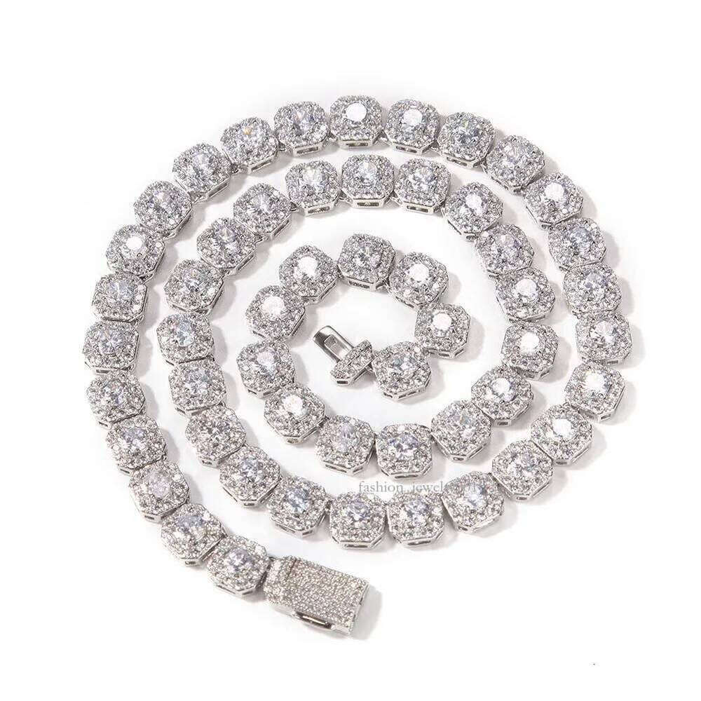 Necklace bracelet Moissanite Dia Custom Vvs Cuban Link S Sier 8mm 12mm Large Tennis Chain Solid Back Hiphop