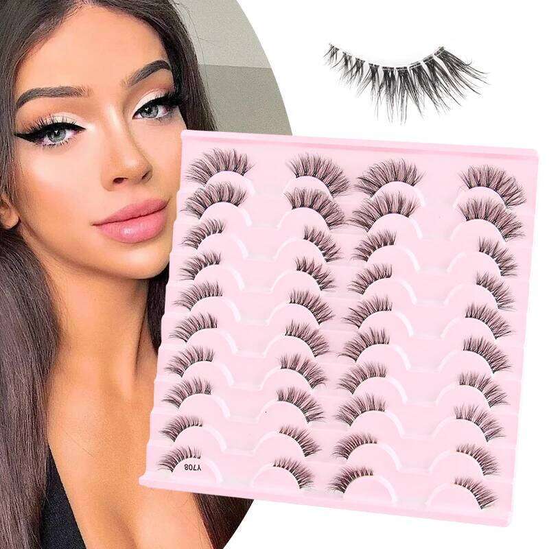 Half Eyelashes 5/10/14/20 Pairs Natural Faux Mink Cat Eye Wispy Fluffy Eyelash Extension Makeup Manga False Lashes X250725