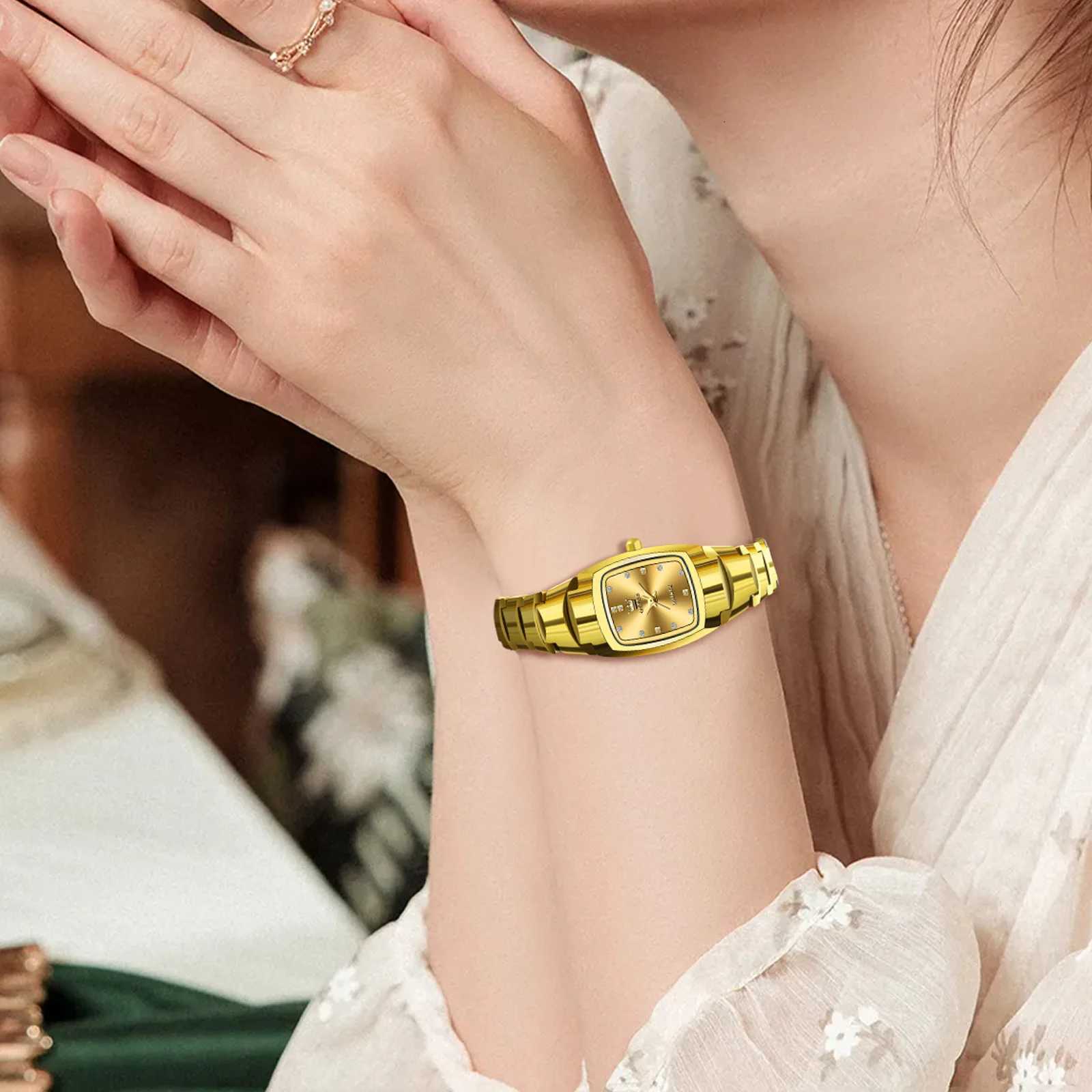 OLEVS Ladies Waterproof Watch Gold Luxury Stainless Steel Wen Watches Creative Fashion Elegant Quartz Wristwatch Gift X2507261