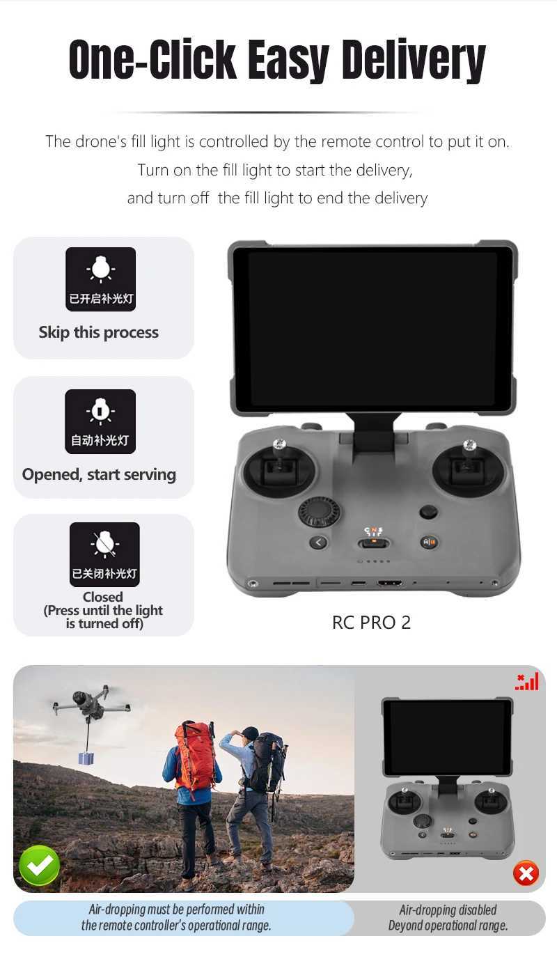 Airdrop System 12KM for DJI Mavic 4 Pro Drone Accessories Thrower Payload Dropper Transport Dev for DJI RC 2/RC PRO 2 Y250726