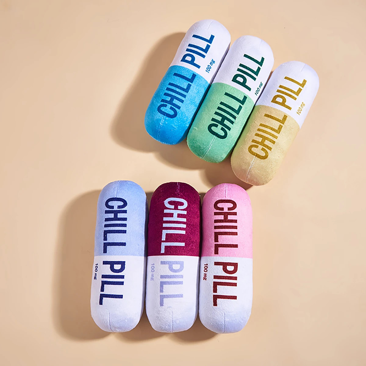 Interactive Plush Pill-Shaped Dog Toy with Durable Bite-Resistant Chew Toy for Pet Play and Dental Health 250726