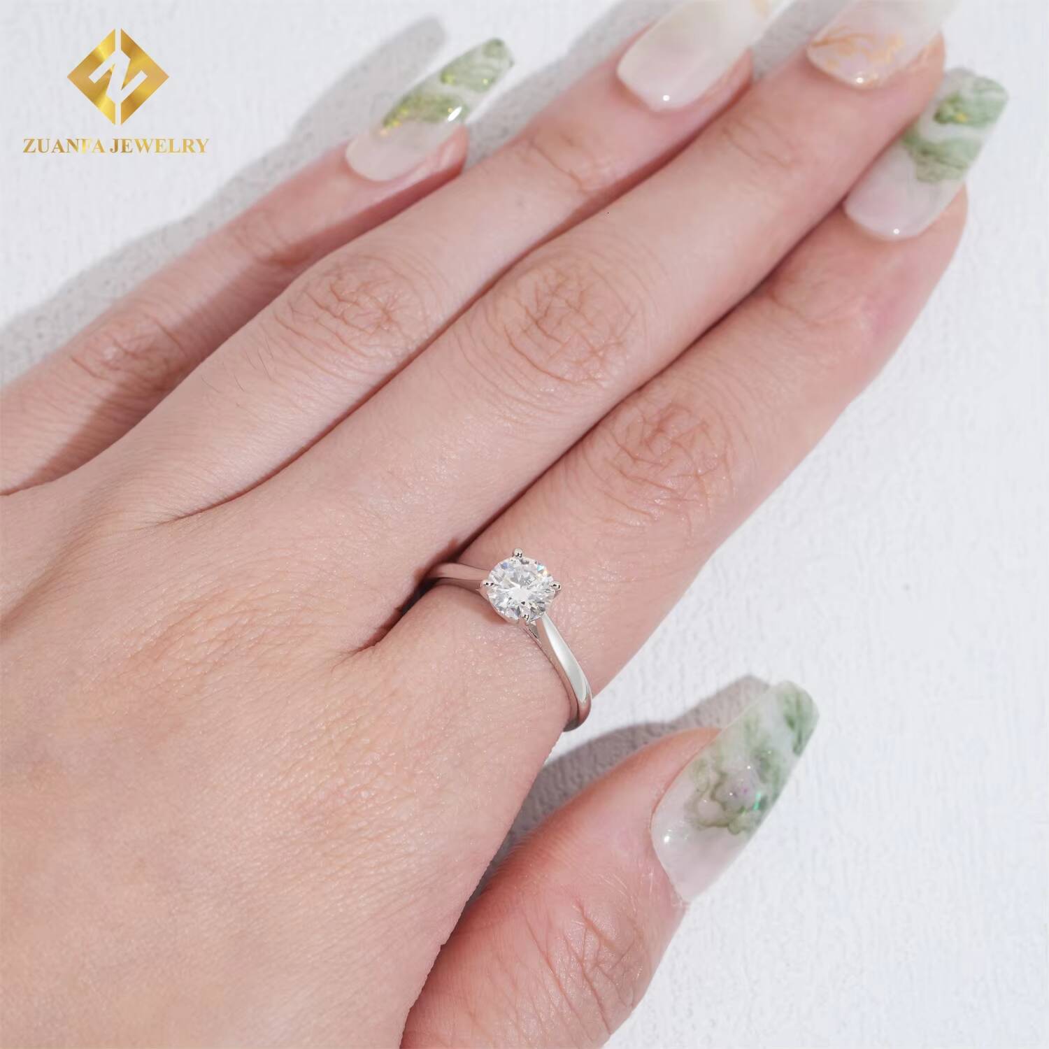 GRA Certificate Custom 925 Sterling Silver Fine Jewelry Engagement Ring Fashion Moissanite Ring for Women