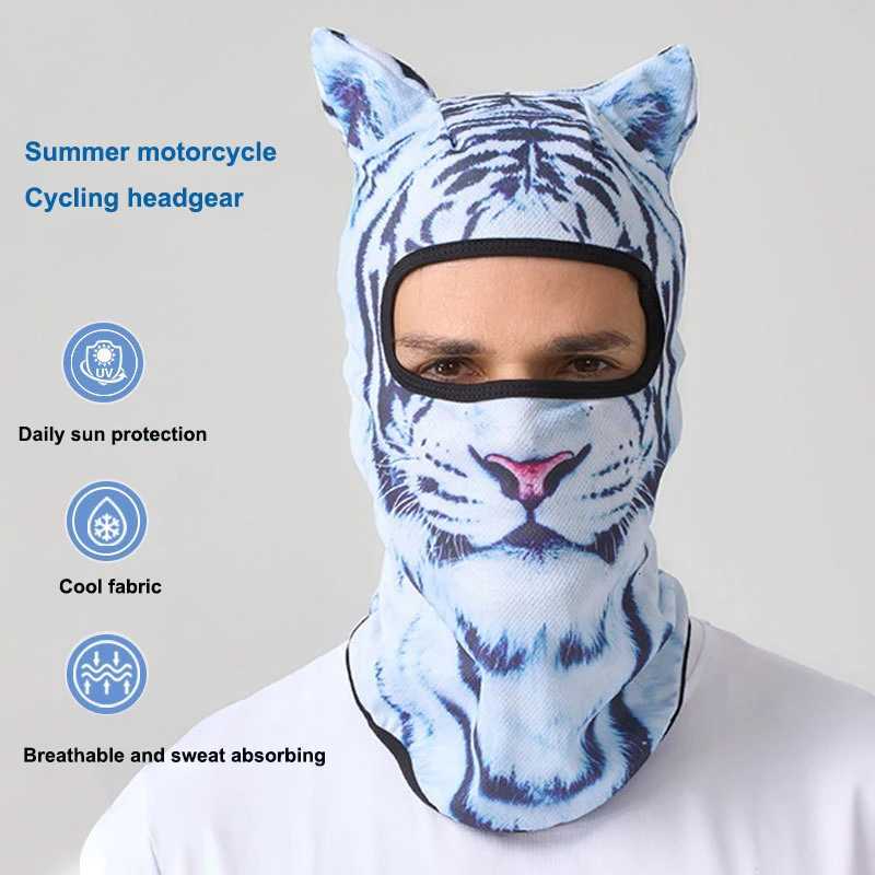Outdoor Sunscreen Balaclava Hat 3D Animals Pattern Printed Full Face Mask Breathable Unisex Anti-UV Pullover Cap Cosplay Props Z250725