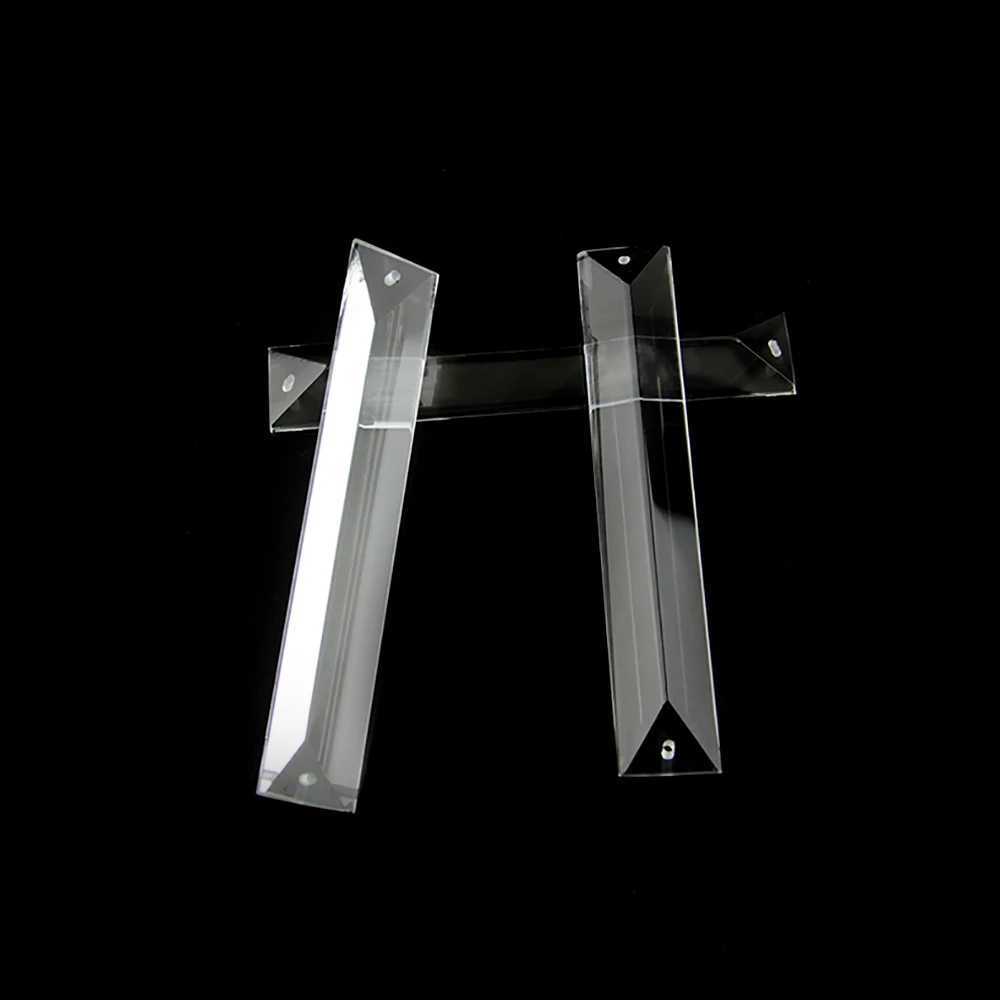 Trimming Triangle Crystal Clear Prism 1 Hole/2 Holes Glass Chandeliers Pendants Parts Glass Lamp Drop PendantsXJ250725