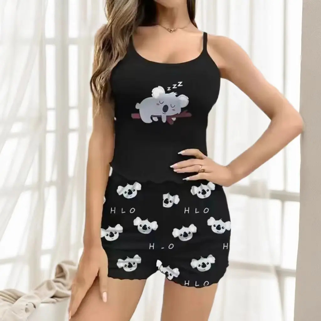 Women Pajamas Sleepwear Pajama Set Sports Camisole And Shorts Print Ventilate Casual Soft Comfortable 250717