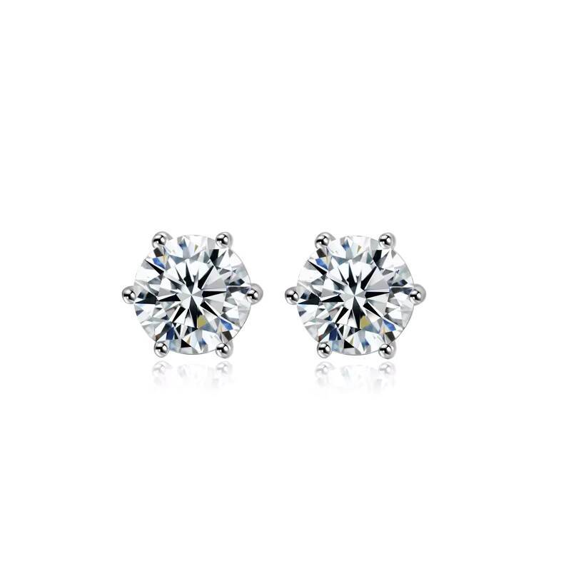 Wholesale Price Moissanite Diamond Stud Earrings White Gold Silver 925 D VVS Clarity for Pretty Girls