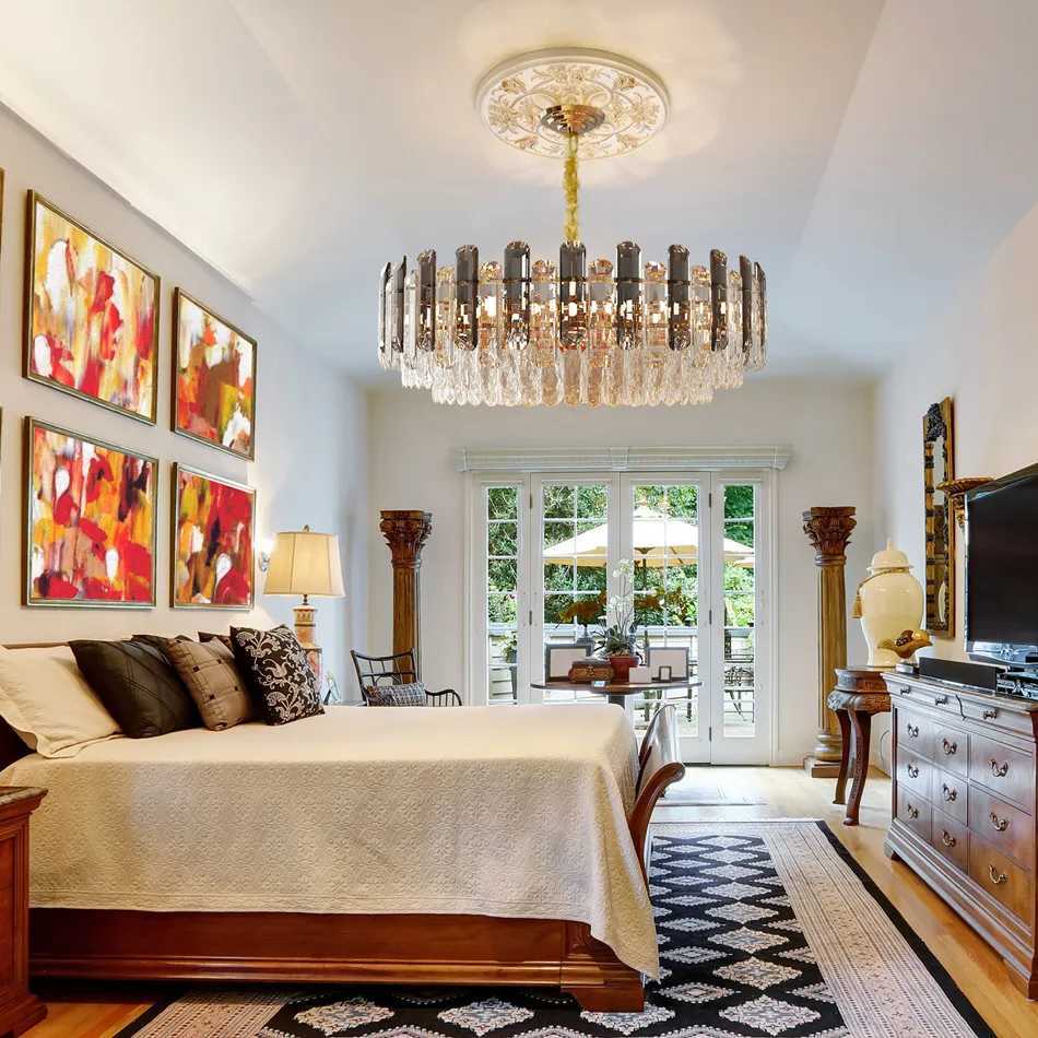 Luvodi Modern Crystal Chandelier Raindrop Pendant Light With 3 Color Lights For ChooseXJ250725