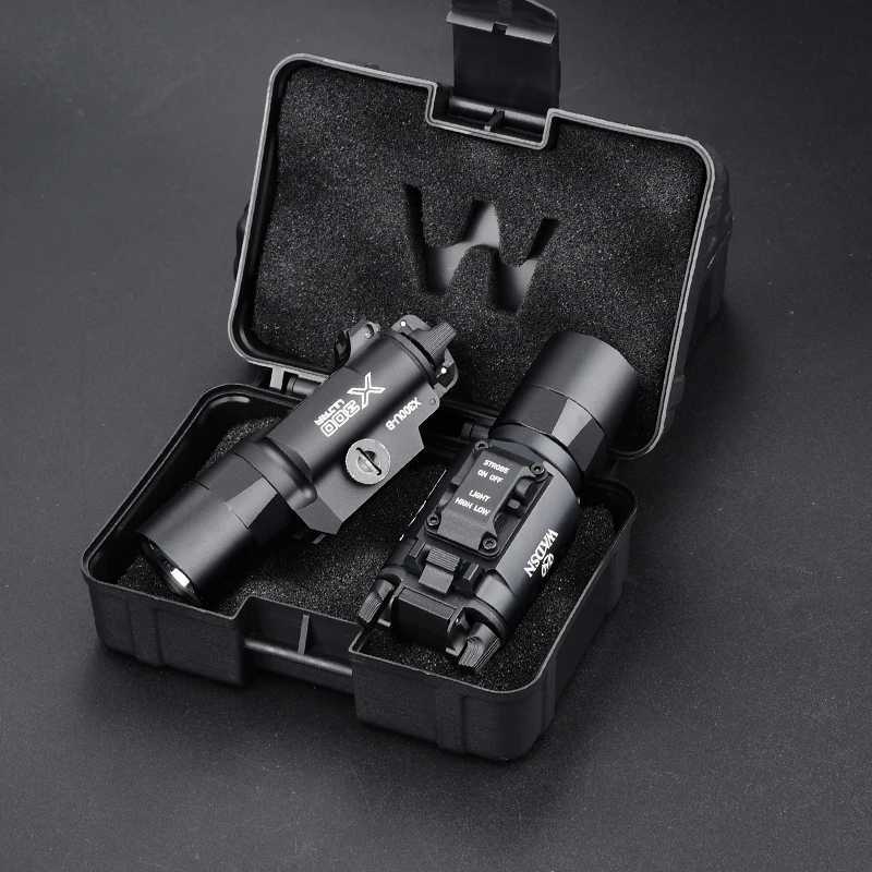 WADSN TacticaFlashlight X300-B/X300U-B/ XU35 Metal Pistol Gun Strobe LED Light Fits 20mm Rail Airsoft Hanging Hunting Flashlight W250722