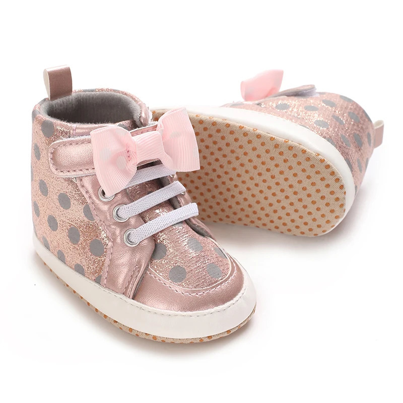 018 Months Cute Bow Baby Girl Sports Shoes Soft Bottom Lightweight NonSlip Indoor and Outdoor First Step Walking Shoes 250725