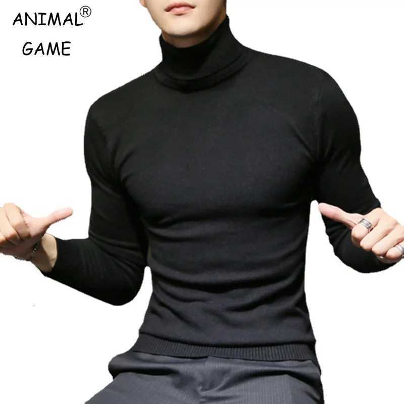 Autumn and Winter New Mens All-match Turtleneck Sweater Slim Mens Casual Pullover Sweater Men Clothing Z250725