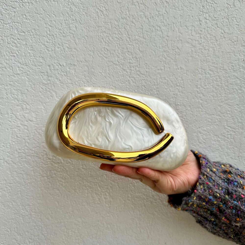 Designer bag Luxury bag Trendy Classic Round Box Clutch Evening Acrylic Bag Metal Handle Shoulder Crossbody